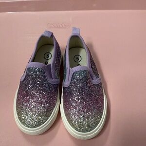 Cat & Jack Purple Silver Glitter Sneakers
